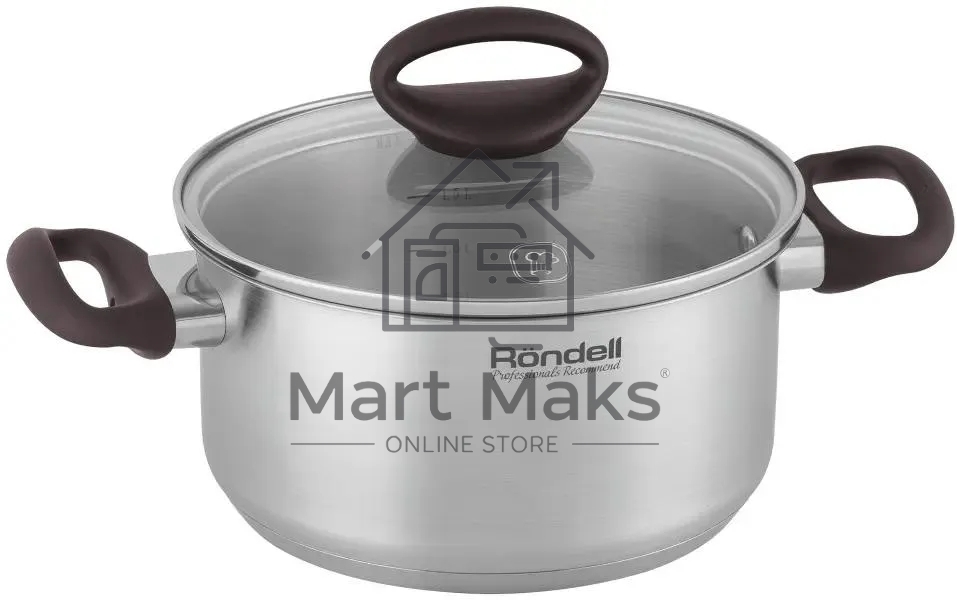 Кастрюля Rondell Tierno RDS-1592, 2.8 л, 20 см, с крышкой, стальной