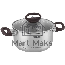 Кастрюля Rondell Tierno RDS-1592, 2.8 л, 20 см, с крышкой, стальной
