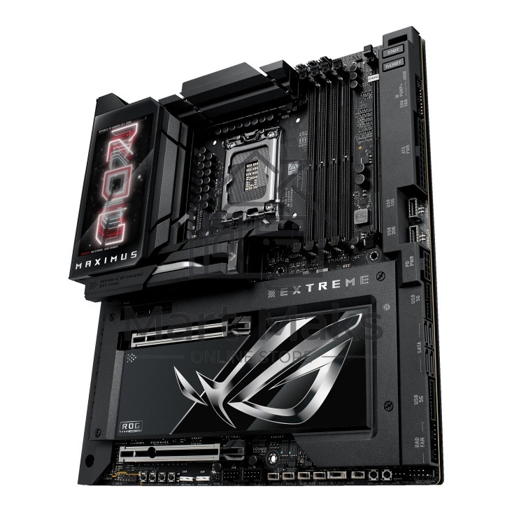 Материнская плата ASUS ROG MAXIMUS Z890 EXTREME, LGA 1851, Intel Z890, 4xDDR5, 4xSATA, 4xM.2, 1xPCI-E 5.0 x16, 1xPCI-E 5.0 x8, 1xHDMI, 2xUSB-C, 2x 10Gb LAN, 5xUSB-A 3.2 Gen 2, 1xUSB-C 3.2 Gen 2x2, 2xUSB-C Thunderbolt 5, 2x3.5 мм, 7.1, E-ATX