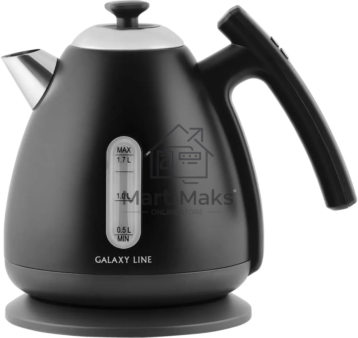 Чайник электрический Galaxy Line GL 0343, черный нефрит, металл, 2200 Вт, 1,7 л