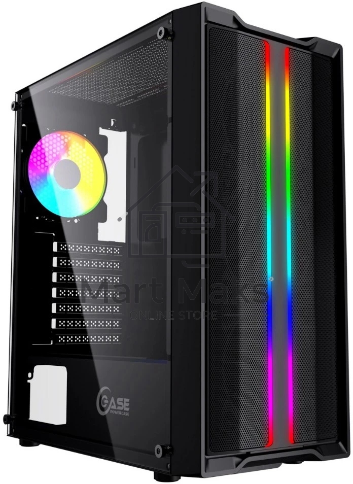Компьютерный корпус Powercase Mistral Evo, Tempered Glass, 1x 120mm PWM ARGB fan + ARGB Strip + 3x 120mm PWM non LED fan, черный, ATX (CMIEB-F4S)