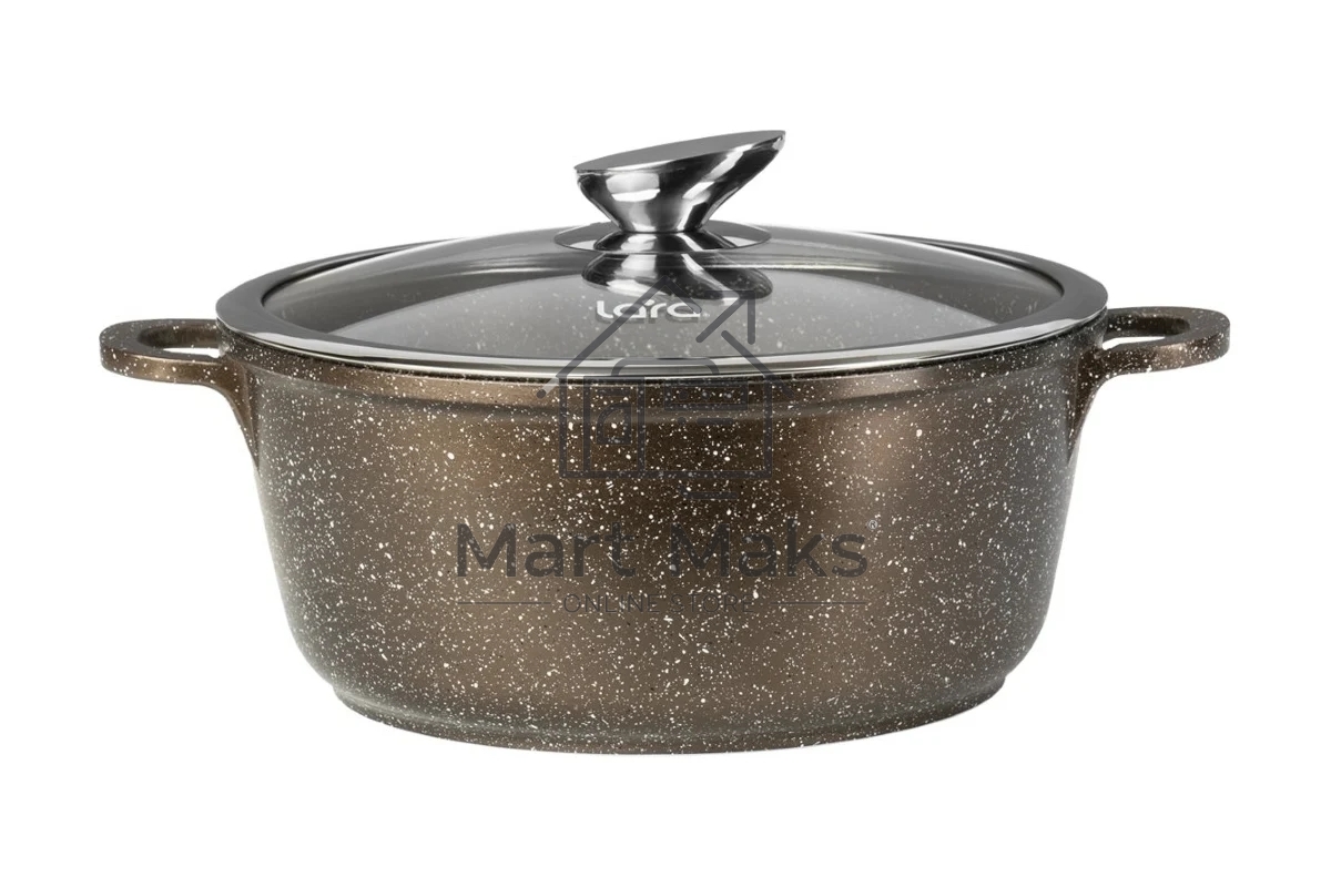Кастрюля LARA LR02-205 серия Rio CHOCO 26х11,5см, 5 л, мрамор, капсулированное, индукц. дно, крышка