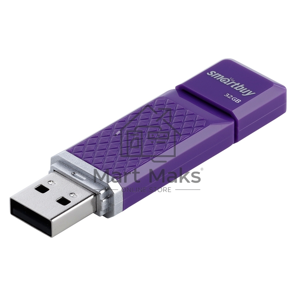 Флешка USB R/W SmartBuy R/W Quartz series Violet (SB32GBQZ-V), 32Gb, USB 2.0, R/W 25/15, фиолетовый