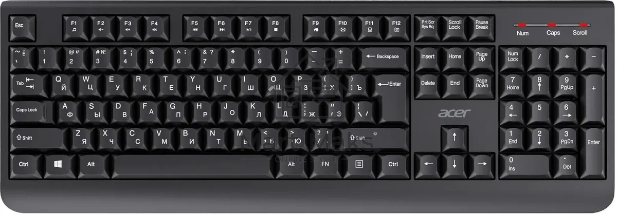 Комплект клавиатура + мышь Acer OCC401 клав:черный мышь:черный USB беспроводная (ZL.ACCCC.016)