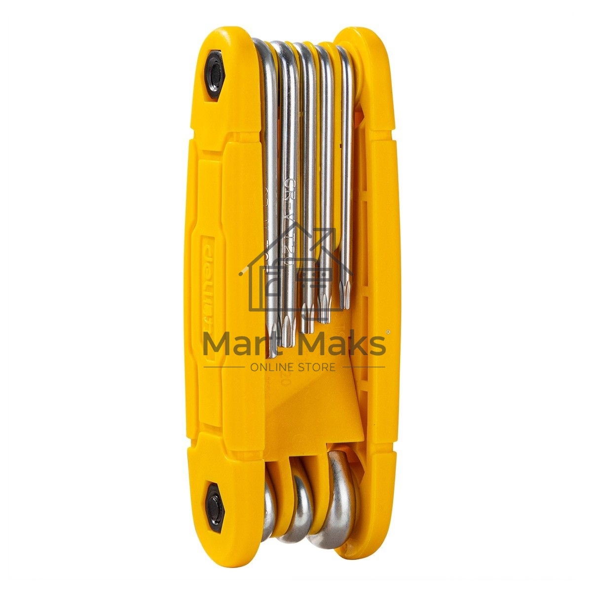 Набор складных шестигранных ключей TORX Deli DL234308 размеры T9,T10,T15,T20,T25,T27,T30,T40, пластиковый держатель