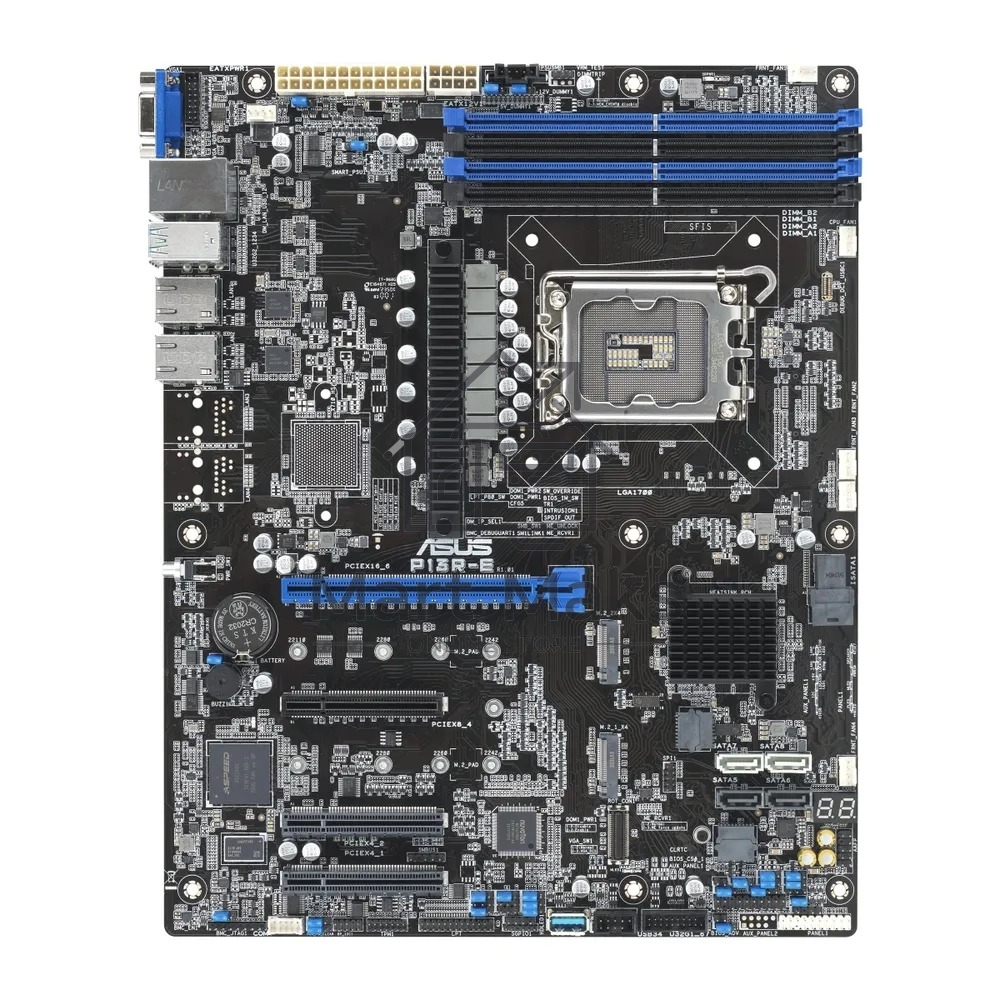 Серверная материнская плата ASUS P13R-E, LGA 1700, Intel C266, 4xDDR5 ECC, 8xSATA, 2xM.2, 1xPCI-E 5.0 x16, 3xPCI-E x8, 2x1Gb LAN, 4xUSB-A 3.2 Gen 2, 2xUSB-A 2.0, 1xVGA, SSI-EEB