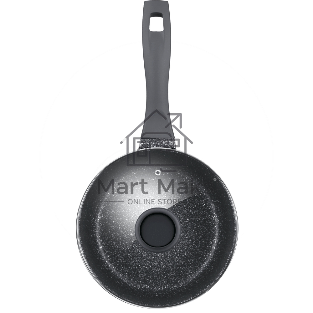 Ковш Maunfeld GRETA MF18GRTT01SP из литого алюминия со стеклянной крышкой, 18 см, 1,6 л