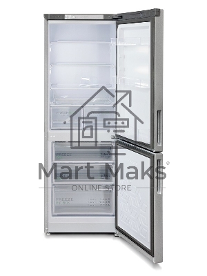 Холодильник Бирюса M6133 металлик двухкамерный 210/100 л морозилка снизу, аавтоматическое оттаивание