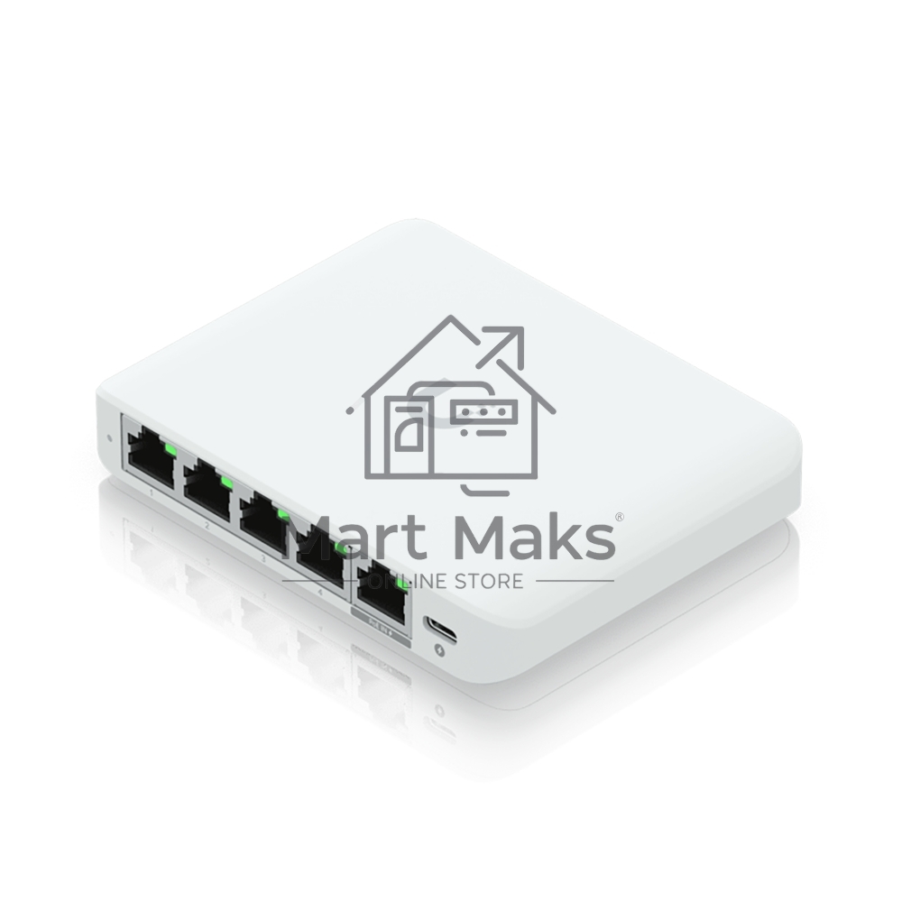 Коммутатор Ubiquiti UniFi Switch Flex Mini 2.5G Compact, 5-port 2.5G switch that can be powered with PoE or a USB-C adapter.