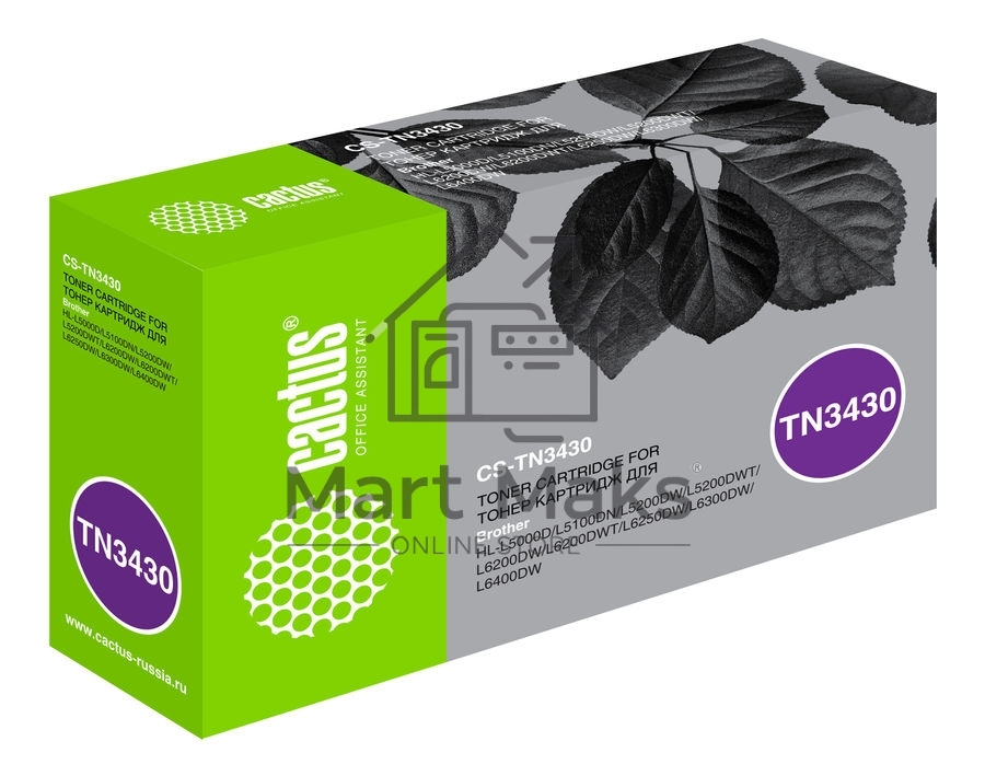 Картридж лазерный Cactus CS-TN3430 черный (3000стр.) для Brother HL L5000/5100/5200/6250/6300/6400