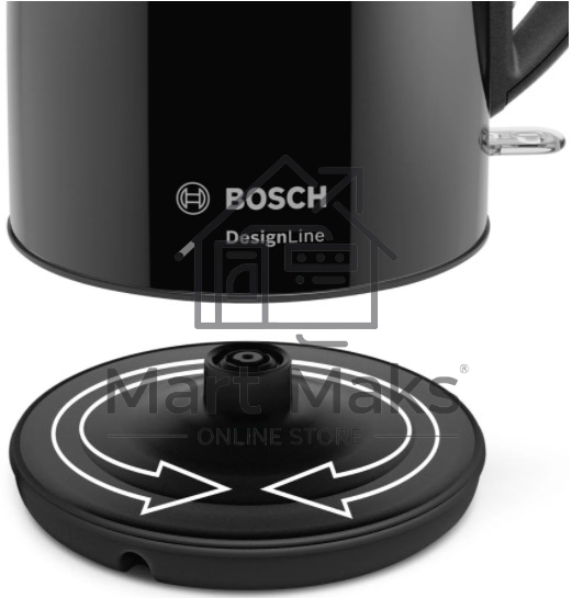 Чайник электрический Bosch TWK3P423 1.7 л, 2400 Вт, черный (корпус: нержавеющая сталь)