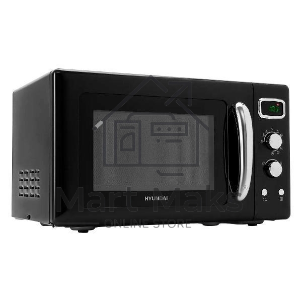 Микроволновая печь Hyundai HYM-D3040 черный, 23 л, 800 Вт, переключатели - кнопки, поворотный механизм