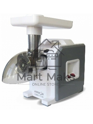 Мясорубка электрическая Аксион М43.03 белый/серый, 1900 Вт, 2.0 кг/мин, реверс, защита от перегрузки, насадки - 6