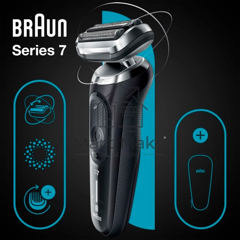 Бритва сетчатая Braun Series 7 71-N1000S реж.эл.:3 питан.:аккум. черный