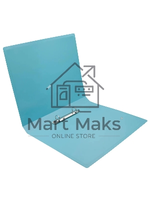 Папка на 2-х кольцах Бюрократ Pastel PAST0812/2RBLUE A4, пластик, 0.5мм корешок 27мм, торцевой карман с бумажной вставкой, голубой