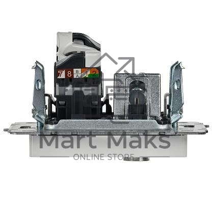 Розетка двойная IEK BRITE BR-AK20-1-K01 TV+RJ45 кат.5E РТВ/РК12-БрБ белый