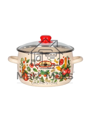 Кастрюля Appetite 1RC201S Болоньезе с крышкой, эмалированная сталь, сфер. 4 л