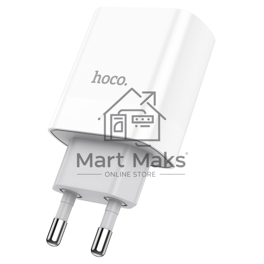 Сетевое зарядное устройство HOCO C80A Rapido 1xUSB + 1xUSB-C, 3.1A, 20W, белый
