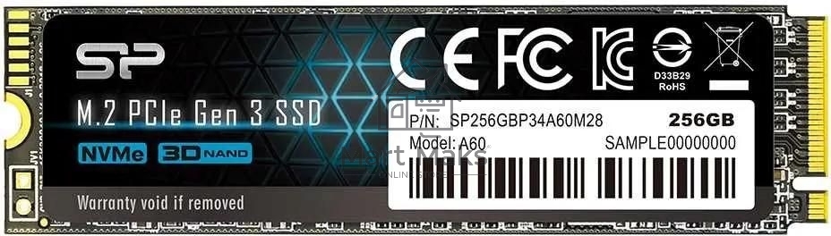 Накопитель SSD Silicon Power M-Series, 256Gb, PCIe 3.0 x4, M.2 2280, NVMe, R/W 2200/1600