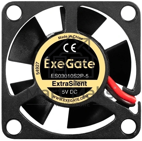 Вентилятор корпусной ExeGate ExtraSilent ES03010S2P-5, 30 мм, 8000 об/мин, 18 дБ, 2-pin, без подсветки