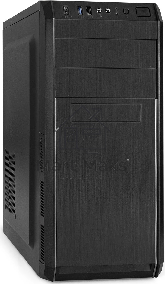 Компьютерный корпус Miditower ExeGate XP-334UC-UNS350 (ATX, БП UNS350 с вент. 12см, 1*USB+1*USB3.0+1*TypeC, аудио, черный)