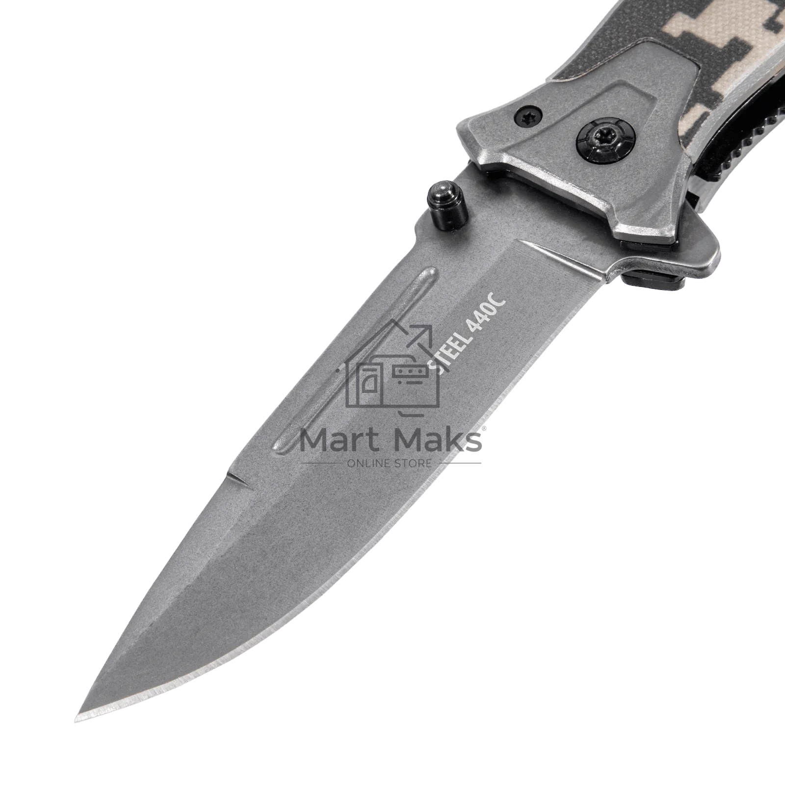 Нож складной Denzel, многоцелевой, системы Liner-Lock, с накладкой G10 на прямой рук-ке+стеклобой 79208