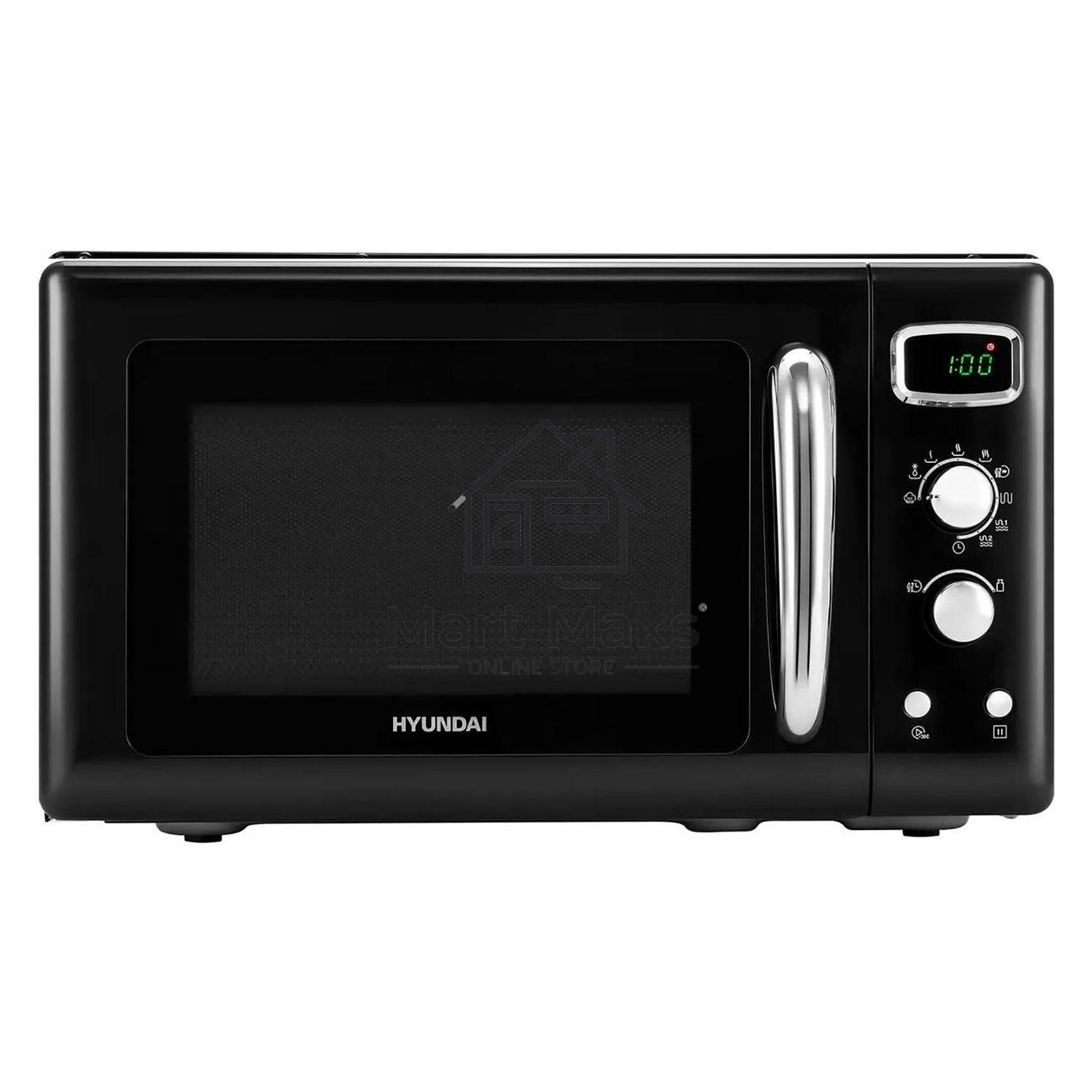 Микроволновая печь Hyundai HYM-D3040 черный, 23 л, 800 Вт, переключатели - кнопки, поворотный механизм