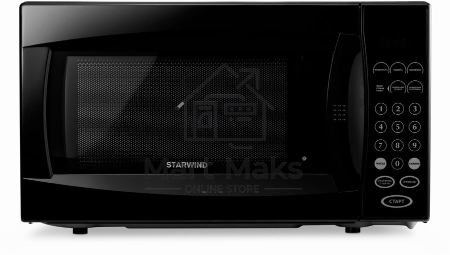 Микроволновая печь Starwind SMW4420 черный, 20 л, 700 Вт, переключатели - кнопки