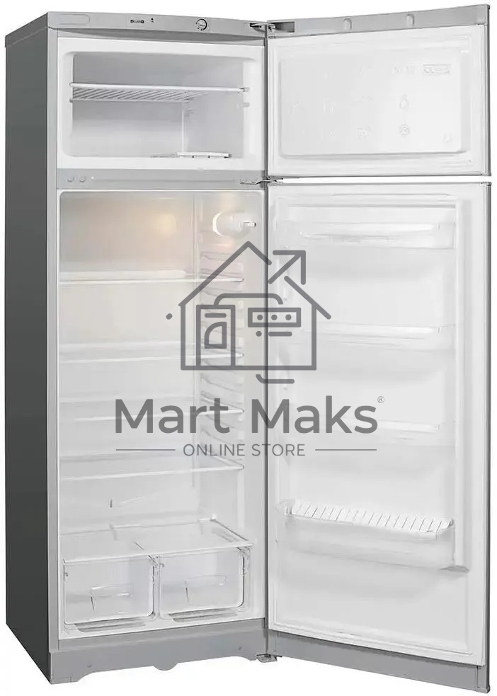 Холодильник Indesit TIA 16 G серый/черный двухкамерный 245/51л морозилка сверху, ручная разморозка