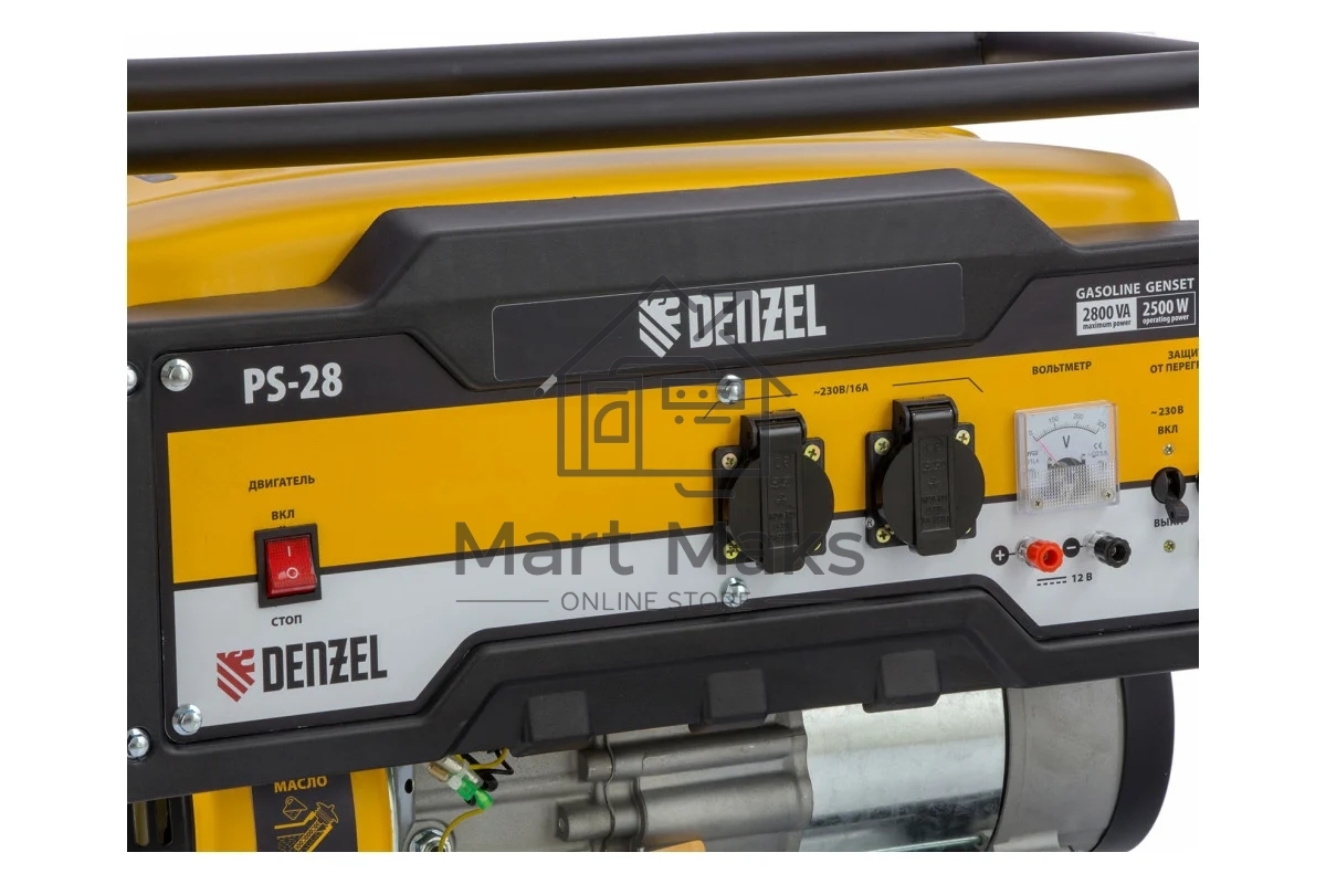 Электрогенератор бензиновый Denzel PS-28, 2.8 кВт, 85 дБ, 41 кг