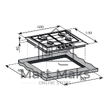 Газовая варочная панель Weissgauff HGG 640 WG Nano Glass