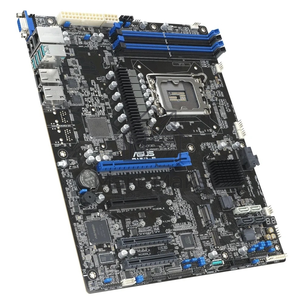 Серверная материнская плата ASUS P13R-E, LGA 1700, Intel C266, 4xDDR5 ECC, 8xSATA, 2xM.2, 1xPCI-E 5.0 x16, 3xPCI-E x8, 2x1Gb LAN, 4xUSB-A 3.2 Gen 2, 2xUSB-A 2.0, 1xVGA, SSI-EEB