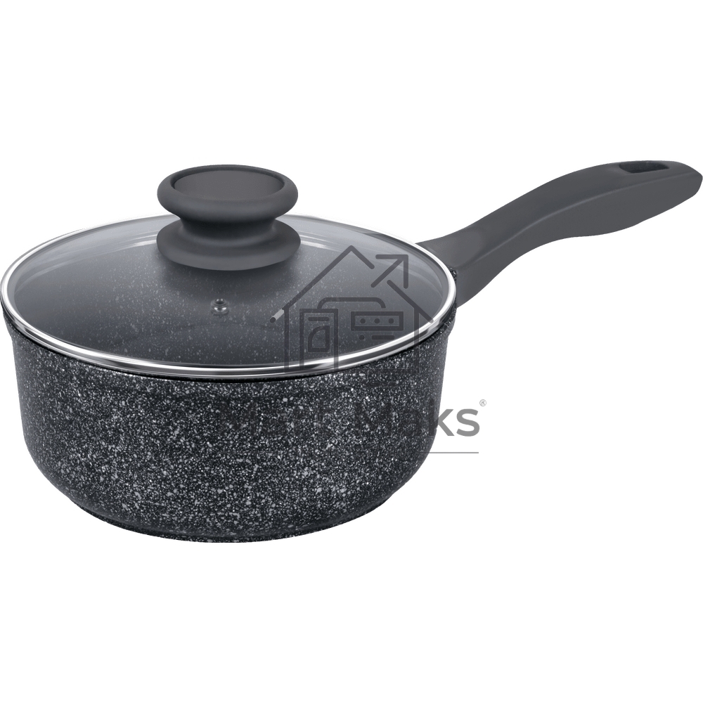Ковш Maunfeld GRETA MF18GRTT01SP из литого алюминия со стеклянной крышкой, 18 см, 1,6 л