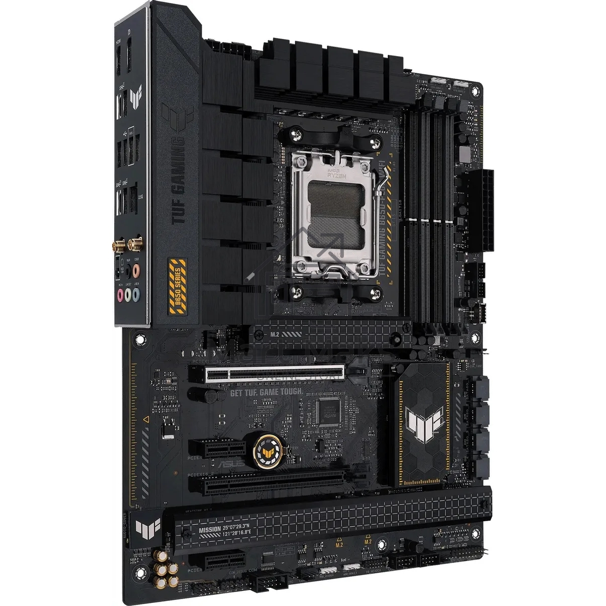 Материнская плата ASUS TUF GAMING B650-PLUS WIFI, AM5, AMD B650, 4xDDR5, 4xSATA, 3xM.2, 1xPCI-E 4.0 x16, 1xPCI-E 4.0 x4, 2xPCI-E x1, 1xHDMI, 1xDP, 1x 2.5Gb LAN, 2xUSB-A 3.2 Gen 2, 4xUSB-A 2.0, 1xUSB-C 3.2 Gen 2, 5x3.5 мм, 7.1, ATX