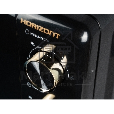 Микроволновая печь Horizont HSM205RBG черный/золотистый, 20 л, 700 Вт, переключатели — поворотный механизм