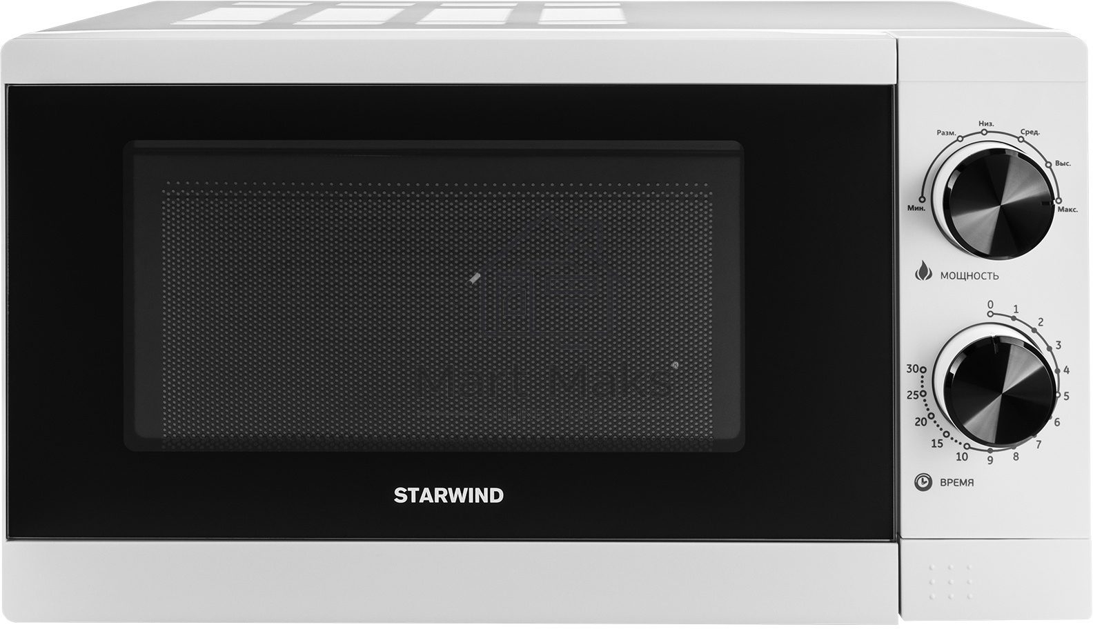 Микроволновая печь Starwind SMW4020 белый, 20 л, 700 Вт, переключатели - поворотный механизм