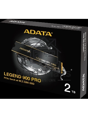 Накопитель SSD ADATA LEGEND 900 PRO, 2000Gb, M.2(22x80мм), NVMe 1.4, PCIe 4.0 x4, 3D NAND, R/W 7400/6500Mb/s, IOPs н.д./н.д., TbW 1200, DWPD 0.3 (5 лет)
