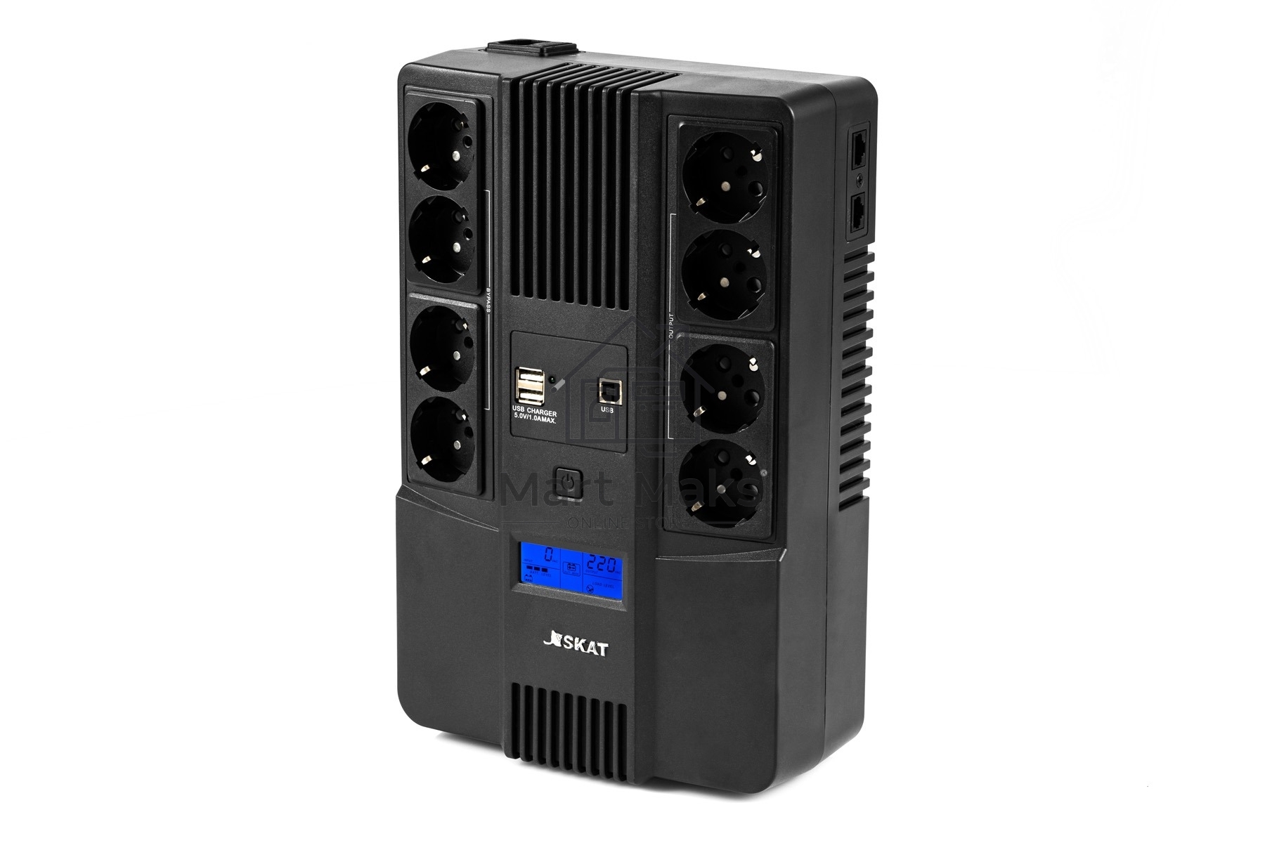 Источник бесперебойного питания Бастион SKAT-UPS 1000-AID-IN-1x9-8 600Вт 1000ВА черный