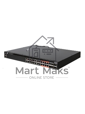 Коммутатор 4610-30P-O-AC-F Edge-corE AS4610-30P, 24-Port GE RJ45 port PoE+, last 8 ports Ultra-PoE, 960W PoE Bugdet, 4x10G SFP+, 2 port 20G QSFP+ for stacking, Broadcom Helix 4, Dual-core ARM Cortex A9 1GHz, dual 110-230VAC 600W hot-swappable PSUs, one fi