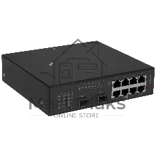 Коммутатор Hikvision DS-3T0310P, 8×100 Мбит/с PoE+ + 2×1 Гбит/с SFP, неуправляемый