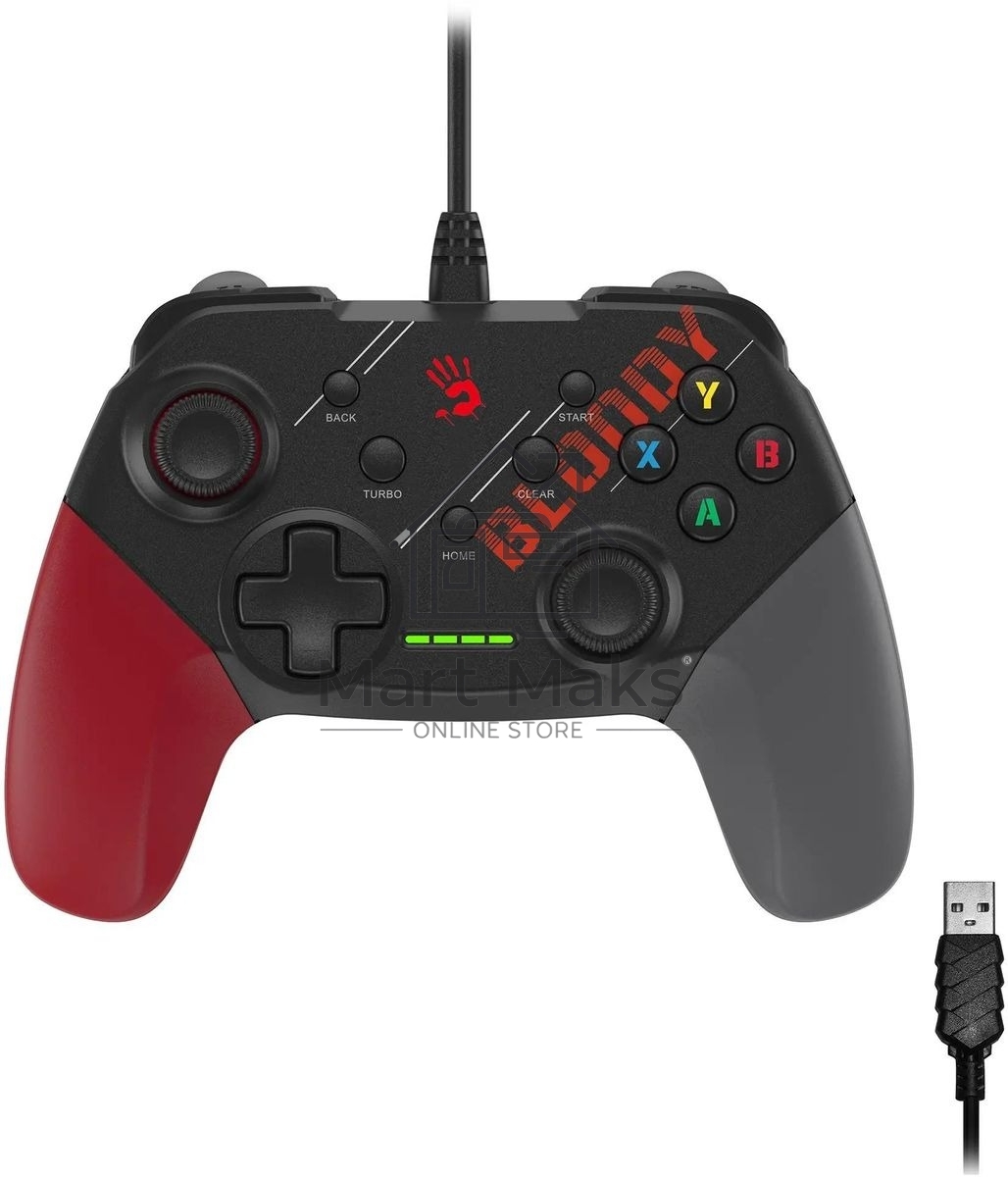 Геймпад A4Tech Bloody GP30 Sports черный/красный USB виброотдача обратная связь