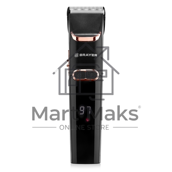 Машинка для стрижки BRAYER BR3401, LED-дисплей, 4 насад, турбо, титан. покр, регу. высоты лезвий