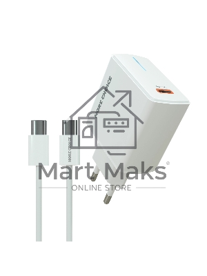 Зарядное устройство MORE CHOICE (4610196408915) NC60a 1USB-C 3.0A PD 20W быстрая зарядка для Type-C, белый