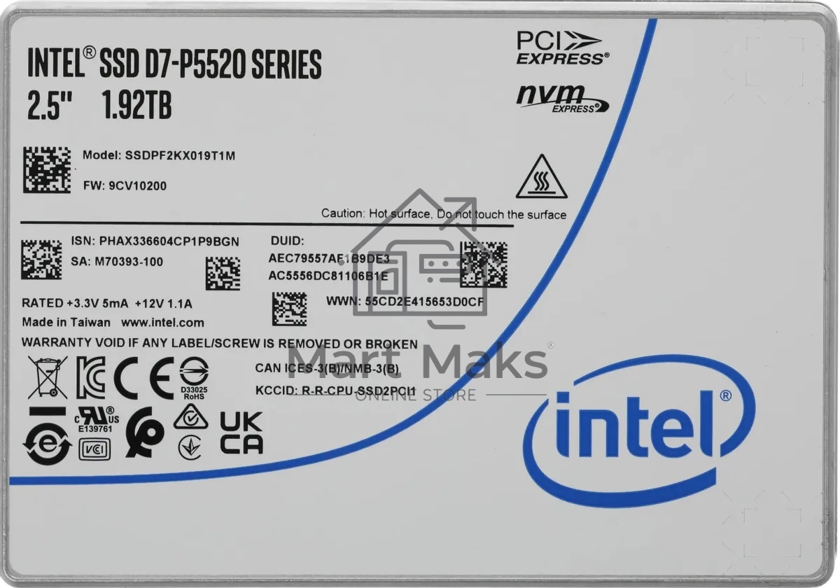 Накопитель SSD Intel D7-P5520, 1.92Tb, 2.5