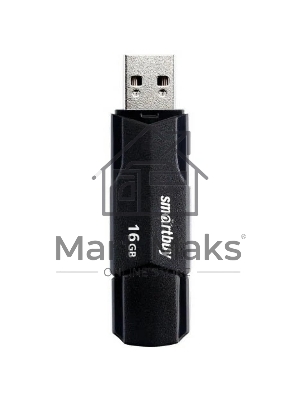 Флешка USB SmartBuy CLUE Black (SB16GbCLU-K), 16Gb, USB 2.0, R/W 15/8, черный
