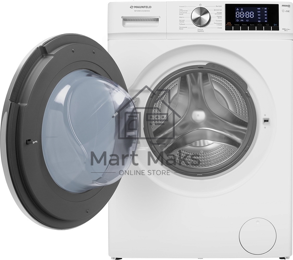 Стиральная машина Maunfeld MFWM1410WH02 белый, загрузка фронтальная 10 кг, 1400 об/мин., класс: А+++