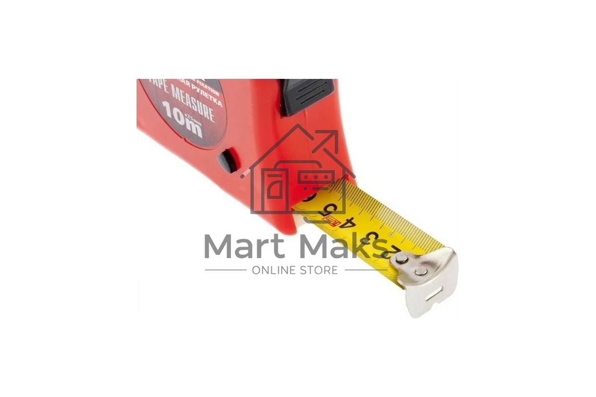 Рулетка MATRIX 31061 double fixation 10мх25мм обрезиненный корпус двойная плавная фиксация