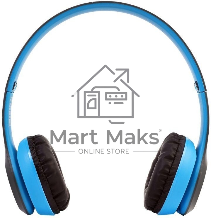 Наушники накладные с микрофоном беспроводные ELX-BTHP01-C06 FM MP3 коробка син. Ergolux 15357