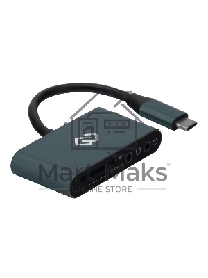 Кард-ридер Digma CR-СA2512-G/темно-серый/SD/TF/micro-SD/USB Type-C/алюминий