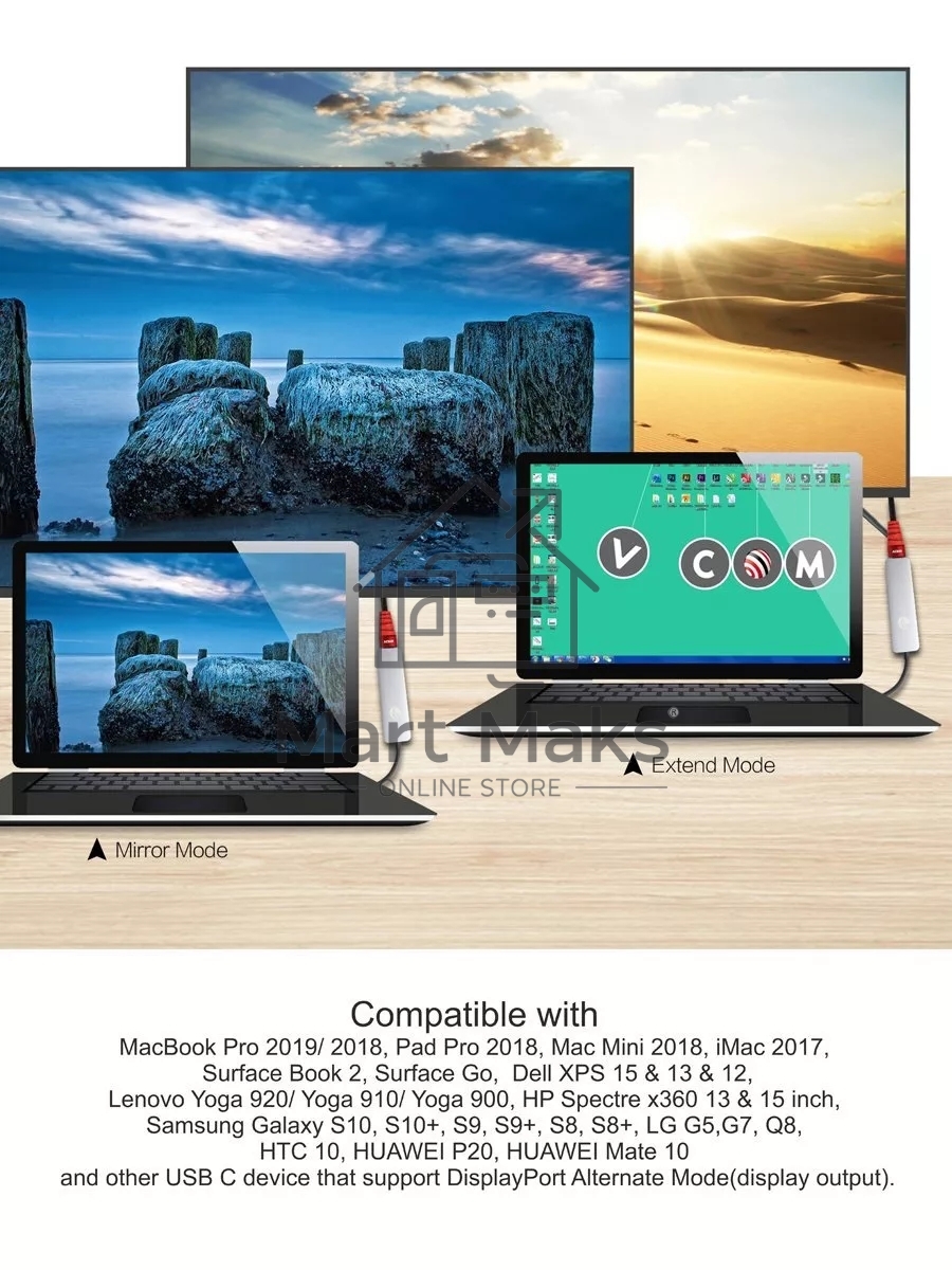 Кабель USB3.1 CM-HDMI 1.8M CU423MC-1.8M VCOM